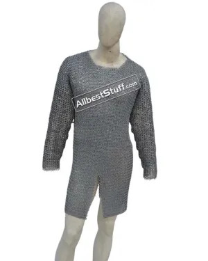 Aluminum Chain Mail Hauberk Full Flat Pin Riveted Chest 45